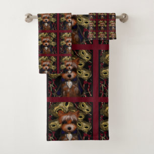 Yorkie bath towel set