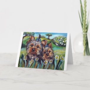 Yorkie best buds Lucy and Milly Card