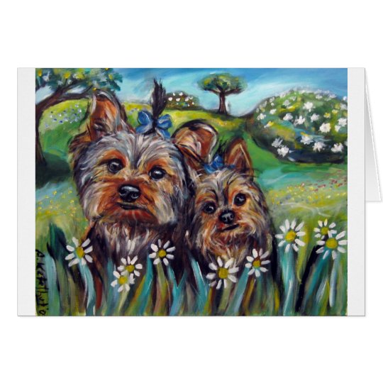 Yorkie best buds Lucy and Milly Card