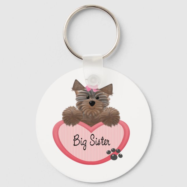 Yorkie Big Sister Keychain (Front)