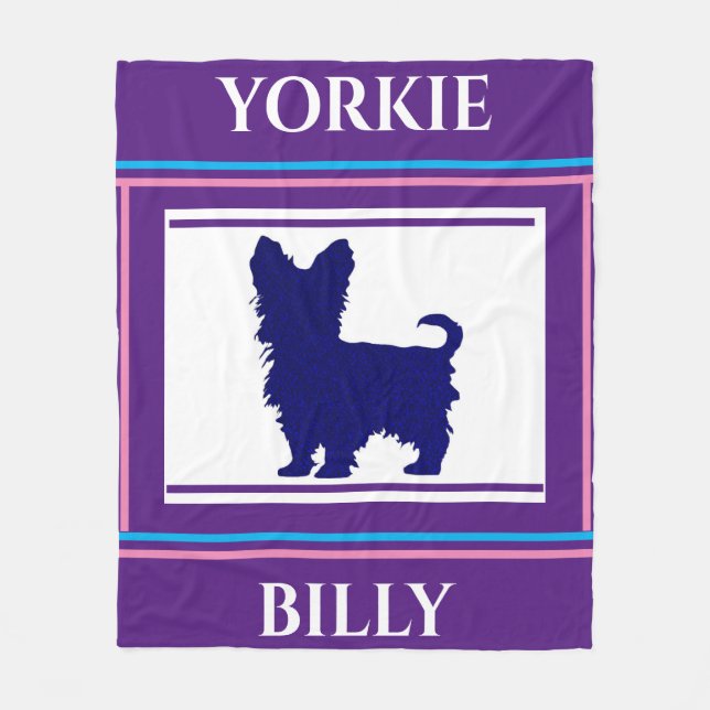 Yorkie blanket. Personalized name. Fleece Blanket (Front)