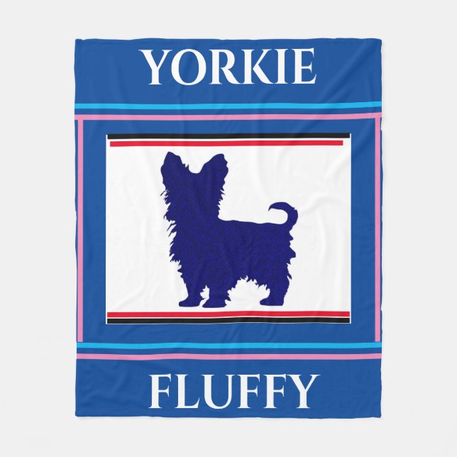 Yorkie blanket. Personalized name. Fleece Blanket (Front)