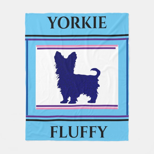 Yorkie blanket. Personalized name. Fleece Blanket (Front)