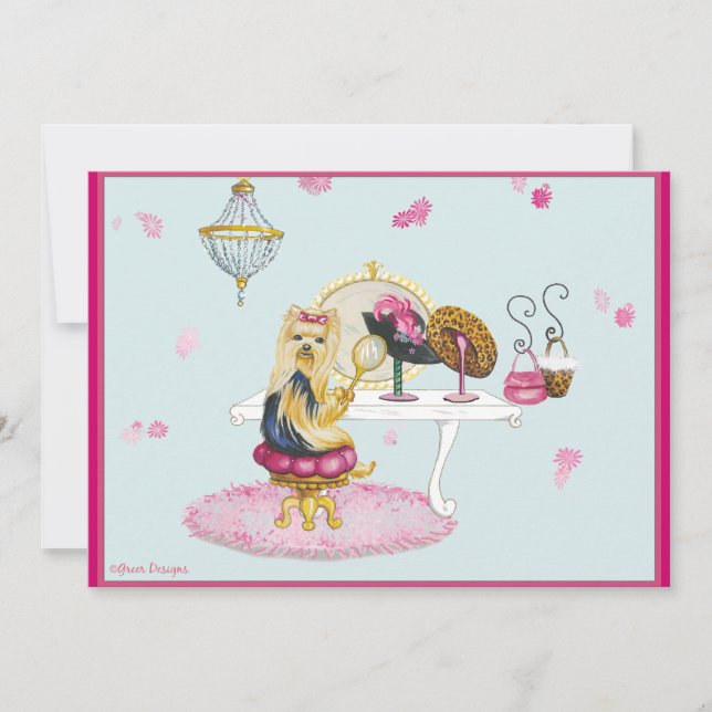 Yorkie Boudoir Invitations (Front)