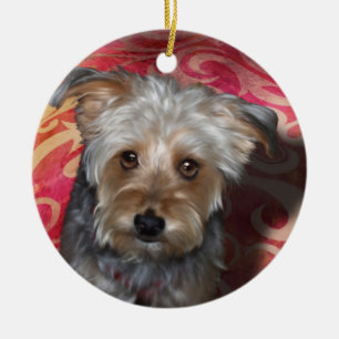 Yorkie Ceramic Ornament