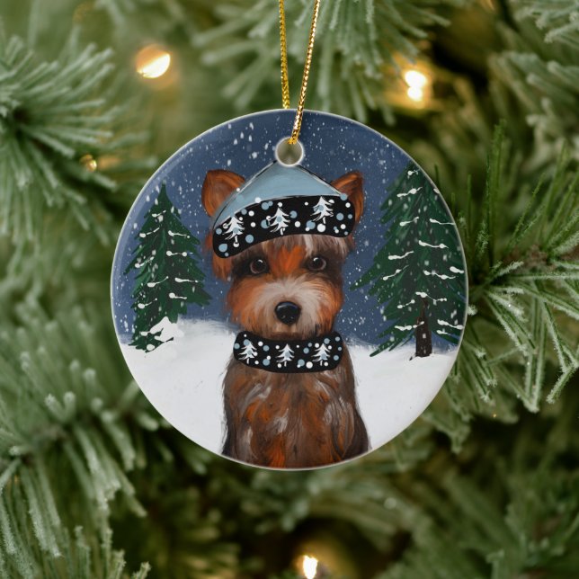 Yorkie      ceramic ornament (Tree)