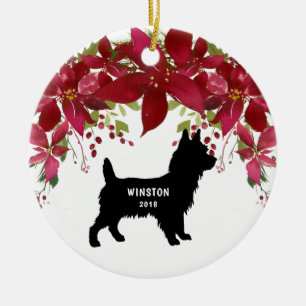 Yorkie Christmas ornament with name and year