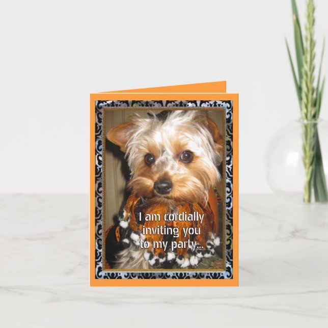"Yorkie Cordial Invitation d'Halloween (Devant)