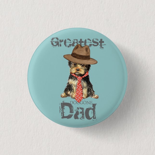 Yorkie Dad 1 Inch Round Button (Front)