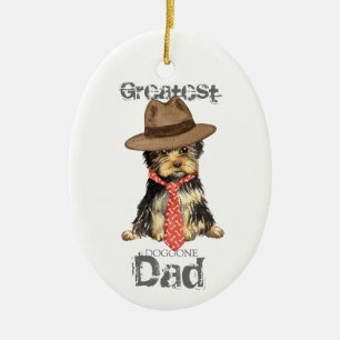 Yorkie Dad Ceramic Ornament