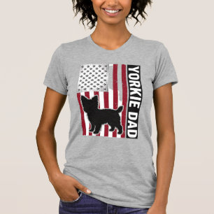 Yorkie Dad Patriotic Vintage Engraving Dog Shirt D