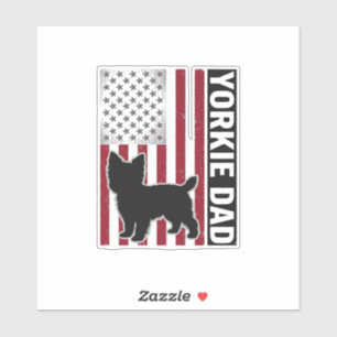 Yorkie Dad Patriotic Vintage Engraving Dog Shirt D