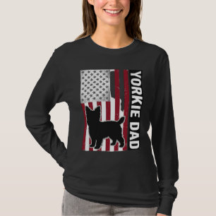 Yorkie Dad Patriotic Vintage Engraving Dog Shirt D