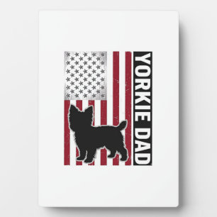 Yorkie Dad Patriotic Vintage Engraving Dog Shirt D Plaque