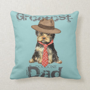 Yorkie Dad Throw Pillow