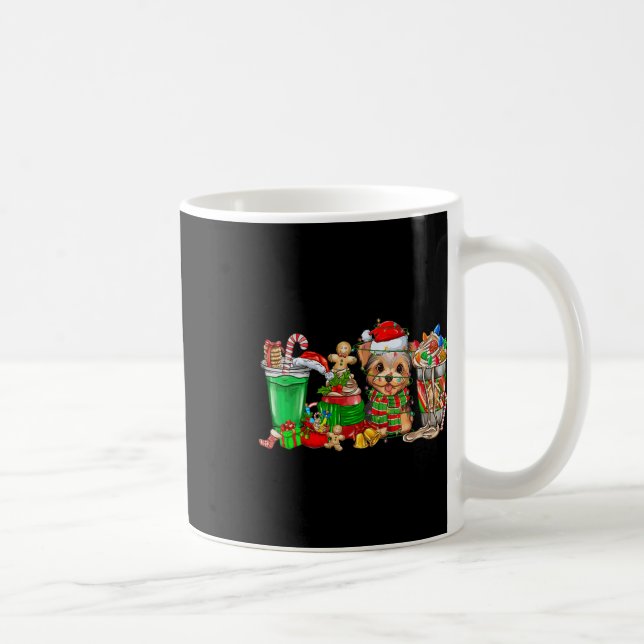 Yorkie Dog Christmas Pyjamas Coffee Latte Mugs Xma (Right)