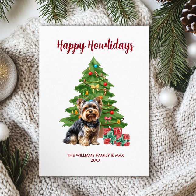 Yorkie Dog Family Christmas Holiday Card (Creator Uploaded)