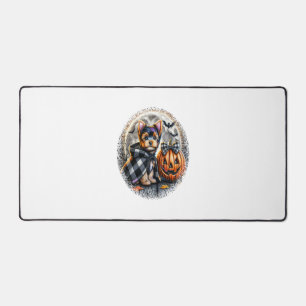 Yorkie Dog Halloween Desk Mat