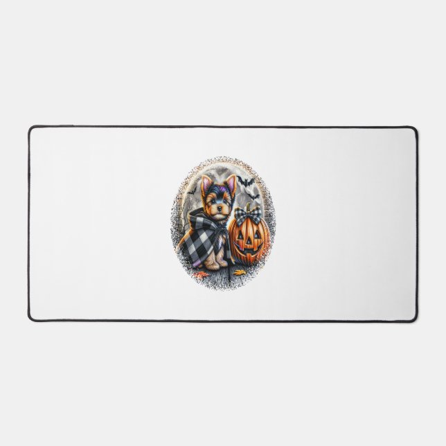 Yorkie Dog Halloween Desk Mat (Front)