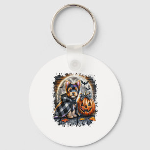 Yorkie Dog Halloween Square Keychain