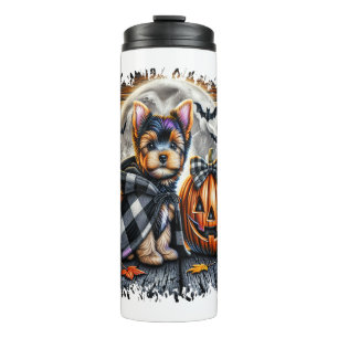 Yorkie Dog Halloween Square Thermal Tumbler