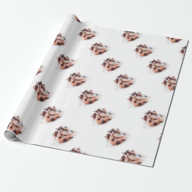 Yorkie Dog Love Yorkies Yorkshire Terrier Wrapping Paper (Unrolled)
