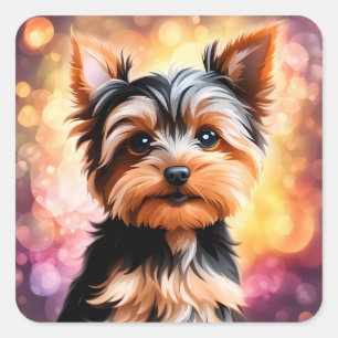 Yorkie, Dog, Pet Square Sticker