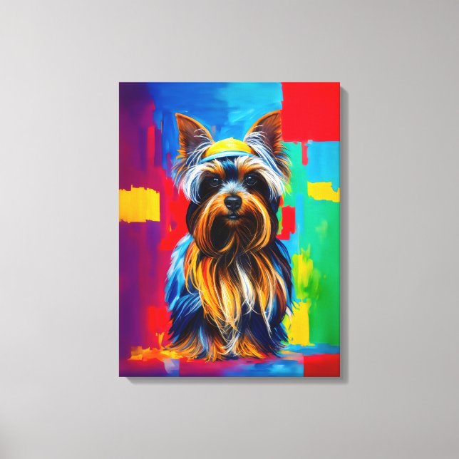 Yorkie dog Pop Art Canvas Print (Front)