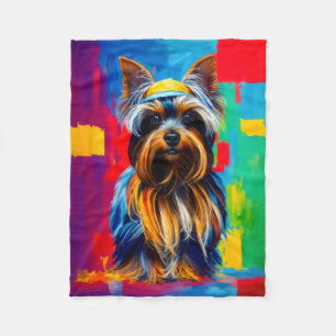 Yorkie Dog Pop Art Fleece Blanket