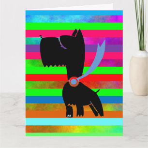 YORKIE DOG RAINBOW GIANT CARTE D'ANNIVERSAIRE
