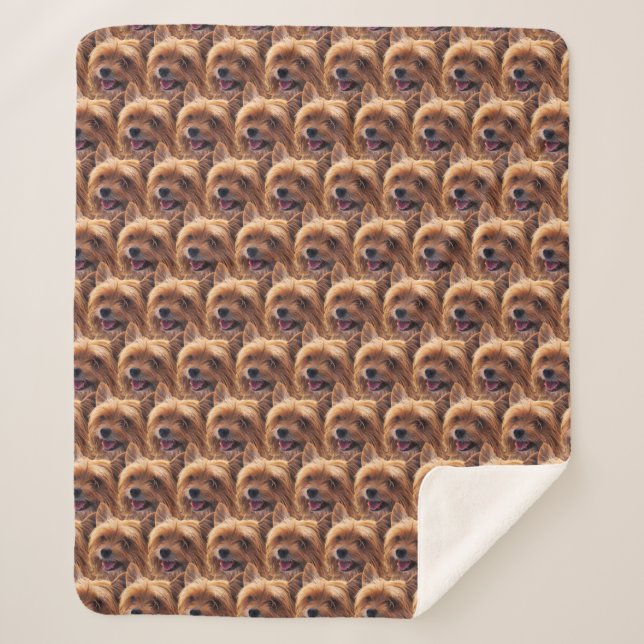 Yorkie Dog Sherpa Blanket (Front)