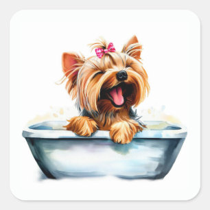 Yorkie Dog Square Sticker