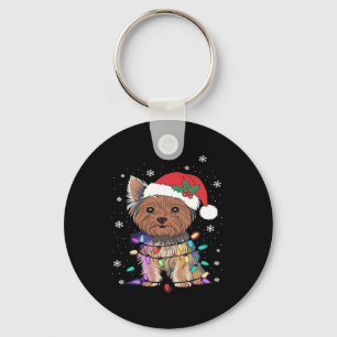 Yorkie Dogs Tree Christmas Sweater Xmas Pet Animal Keychain