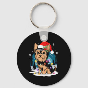 Yorkie Dogs Tree Christmas Sweater Xmas Pet Animal Keychain