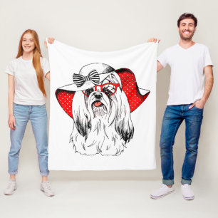 Yorkie Fashion Shoot Fleece Blanket