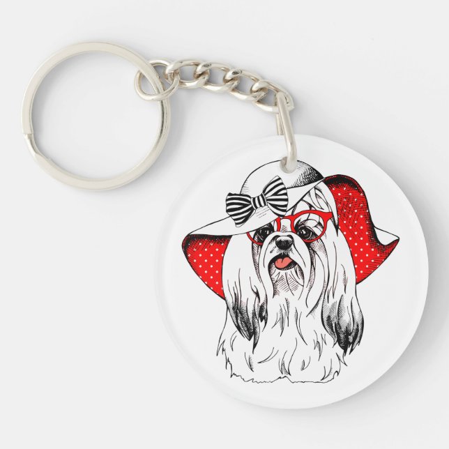 Yorkie Fashion Shoot Keychain (Front)