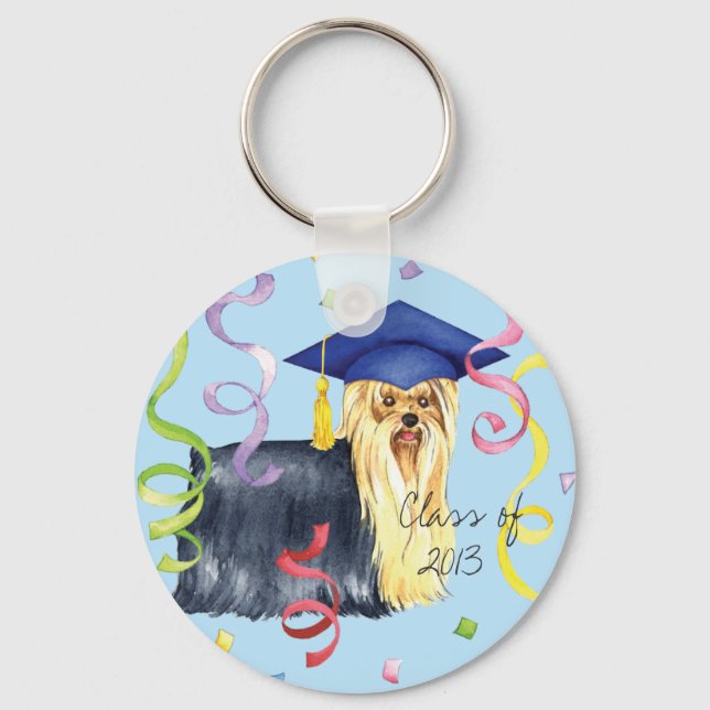 Yorkie Graduate Keychain (Front)