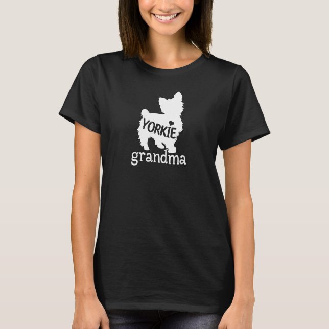 Yorkie Grandma  Cute Yorkie Dog Pet  Mom Christmas T-Shirt (Front)