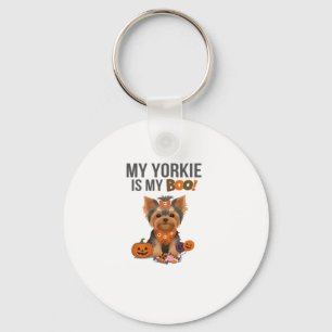 Yorkie Halloween Costume  My Yorkie is My Boo Dog  Keychain