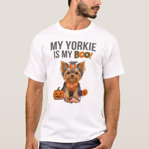 Yorkie Halloween Costume My Yorkie is My Boo Dog T-Shirt