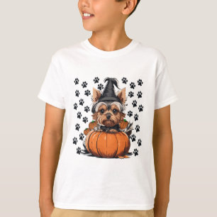 Yorkie Halloween Costume Tee Pumpkin Men Women Kid