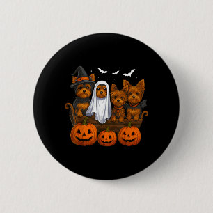 Yorkie Halloween Funny Yorkshire Terrier Dog Trick 2 Inch Round Button