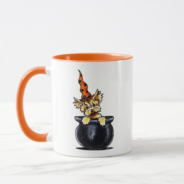 Yorkie Halloween Good Witch Off-Leash Art™ Mug (Left)