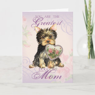 Yorkie Heart Mom Card