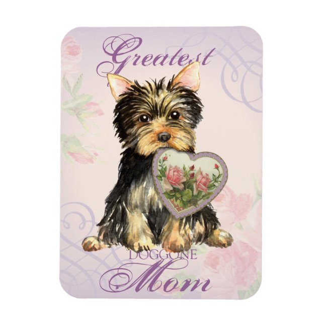 Yorkie Heart Mom Magnet (Vertical)
