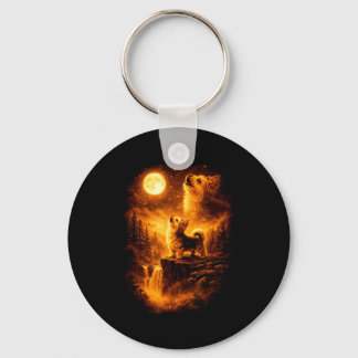 Yorkie howling to the moon vintage 90s funny dog keychain