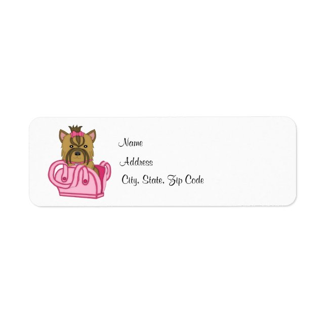 Yorkie in Purse Return Address Label (Front)