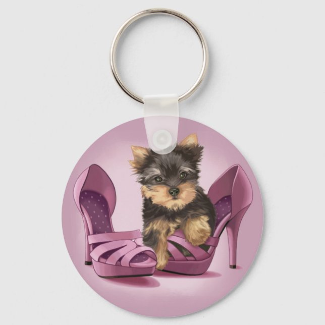 Yorkie in Shoe Keychain (Front)
