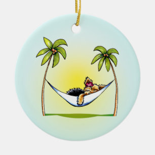 Yorkie Island Princess Off-Leash Art™ Ceramic Ornament