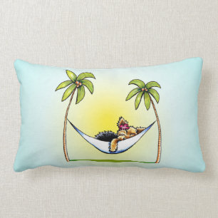 Yorkie Island Princess Off-Leash Art™ Lumbar Pillow